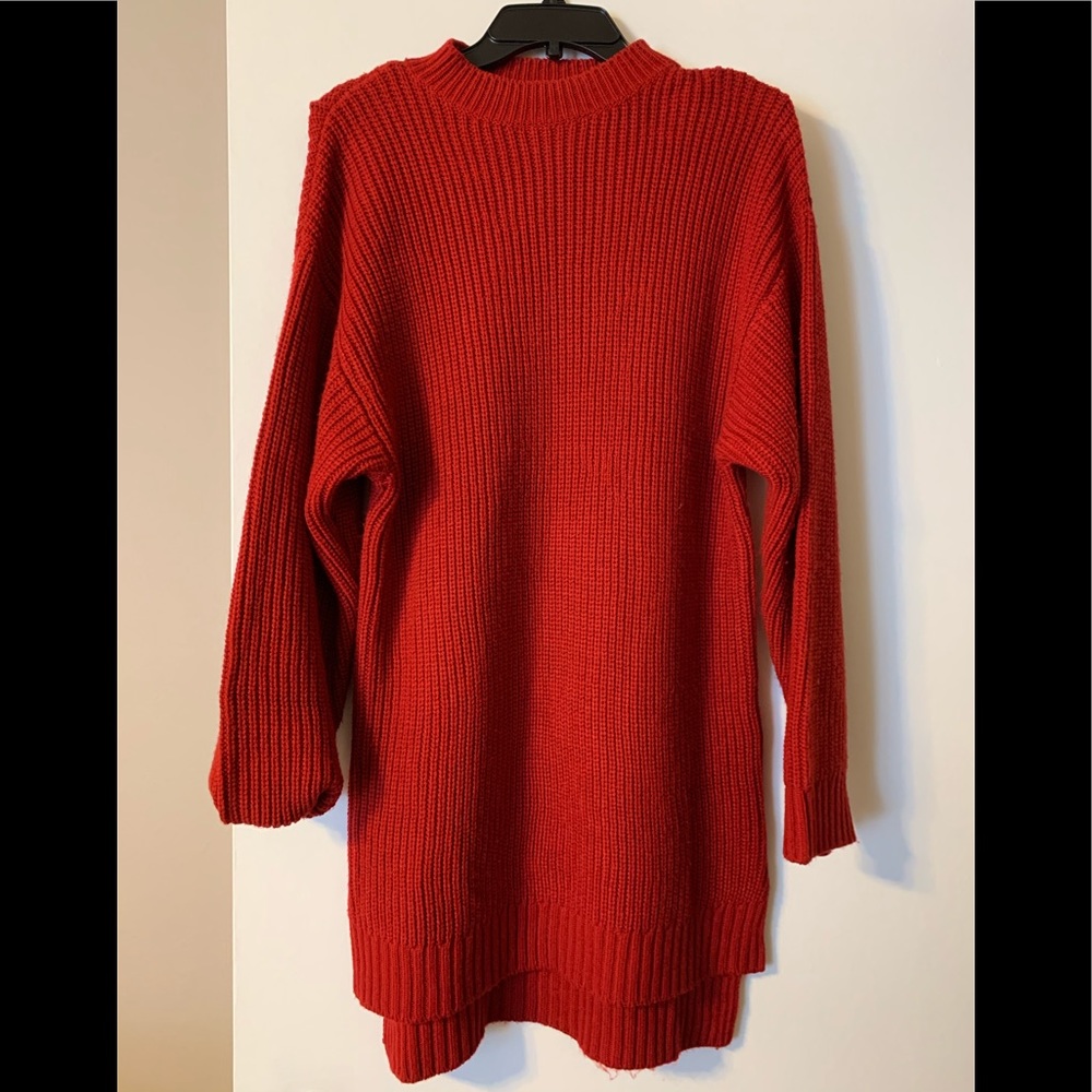 Red sweater dress